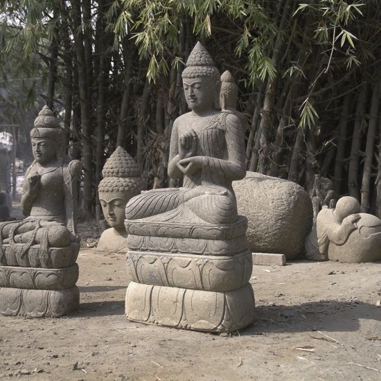 Statue de jardin en pierre Petit Bouddha